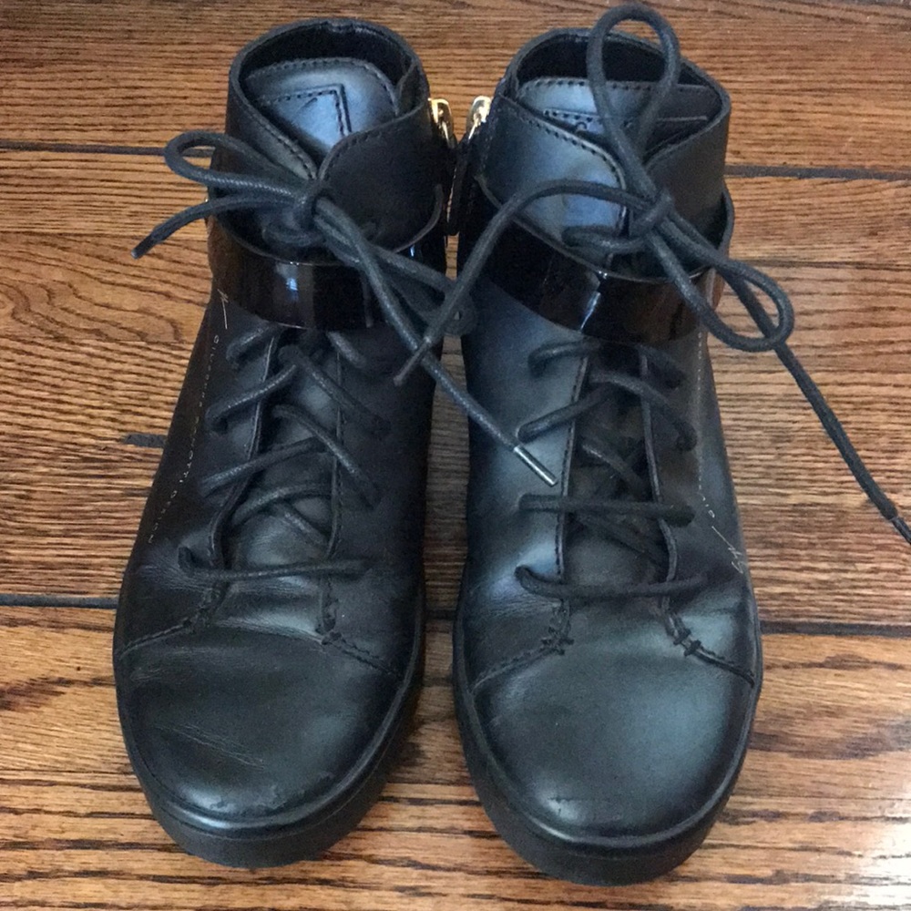 Giuseppe Zanotti Design Black High Tops, Sz 36.5